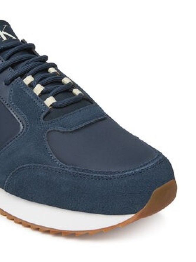 Calvin Klein Jeans Sneakersy Retro Runner Sock Lace Up Ny-Su YM0YM01326 Granatowy