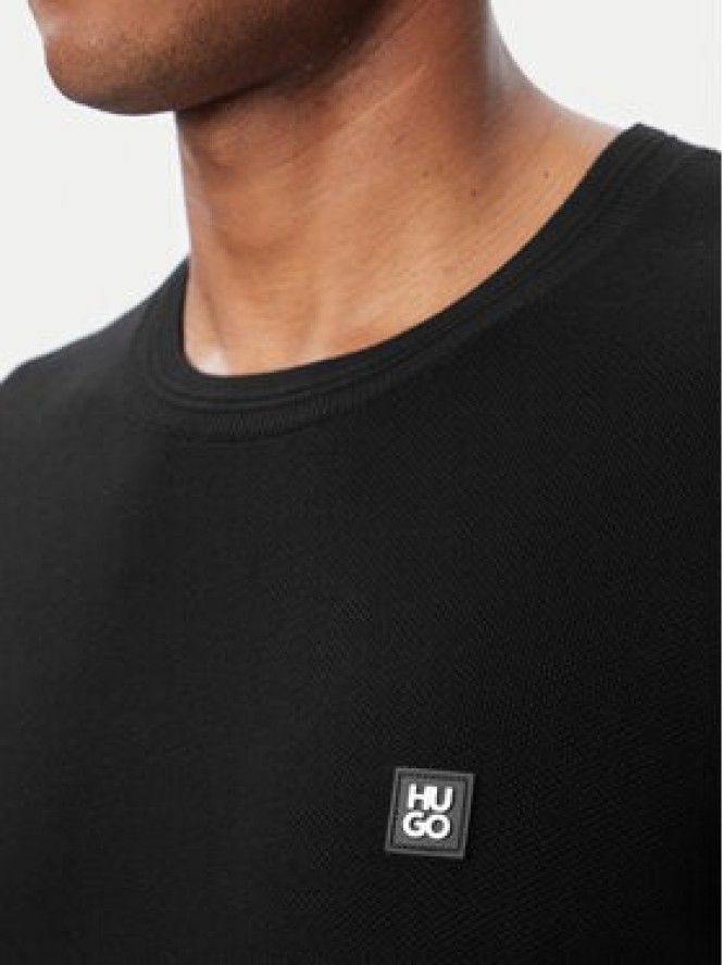 HUGO Sweter Setallo 50564244 Czarny Regular Fit