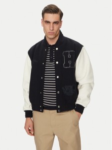 Tommy Hilfiger Kurtka przejściowa Leather Varsity Jacket MW0MW39248 Granatowy Regular Fit