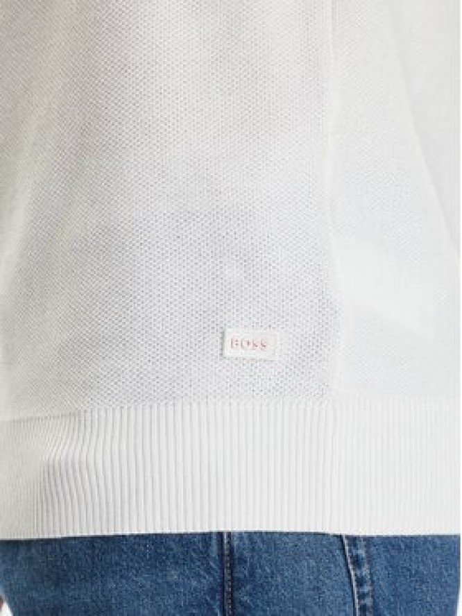 BOSS Sweter Kencel 50545678 Biały Regular Fit