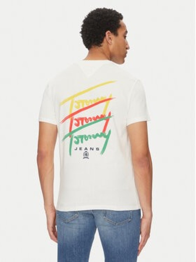 Tommy Jeans T-Shirt Twisted Signature DM0DM20771 Biały Regular Fit