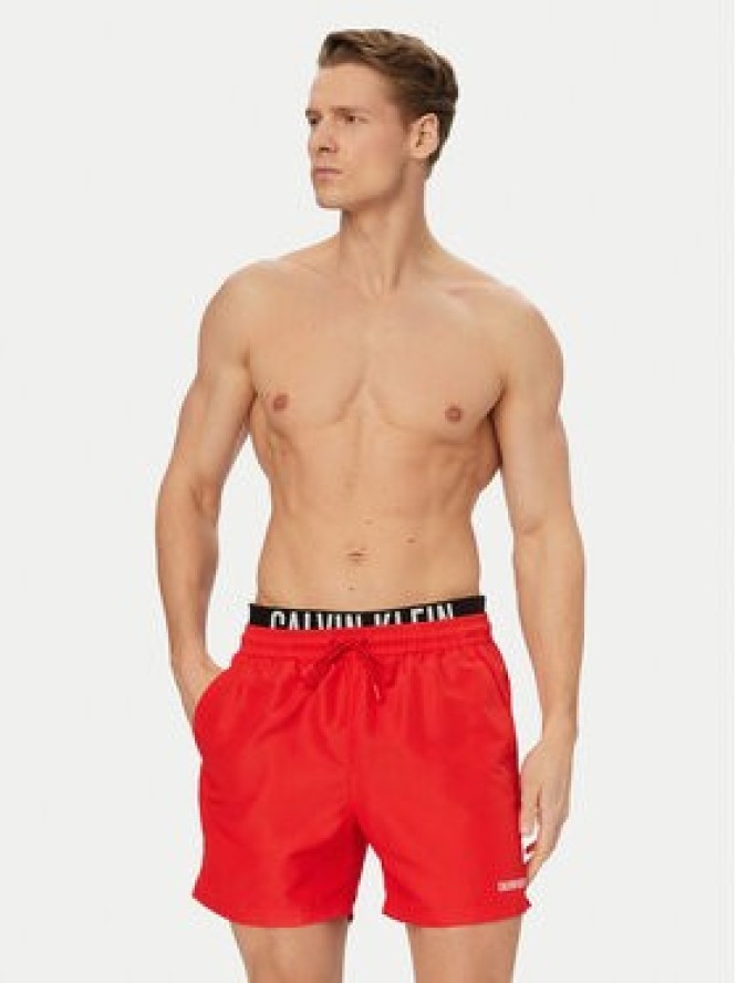 Calvin Klein Swimwear Szorty kąpielowe LV00N61015 Czerwony ciemny Regular Fit