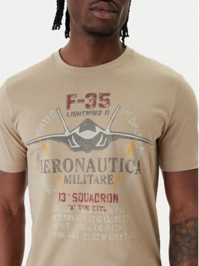 Aeronautica Militare T-Shirt 261TS2536UJ00641 Beżowy Regular Fit