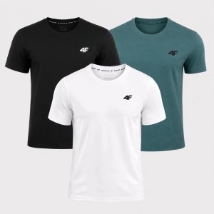 ZESTAW KOSZULEK MĘSKICH 4F 3PAK KOMPLET NA CO DZIEŃ T-SHIRT SPORTOWY