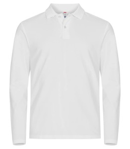 clique Stretch Premium Polo L/S – bawełna z elastanem – White