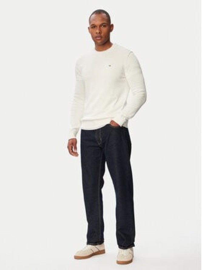 Tommy Jeans Sweter Essential DM0DM22853 Biały Slim Fit