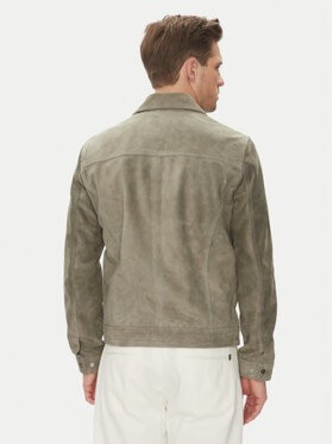 Serge Pariente Kurtka skórzana Cred Szary Regular Fit