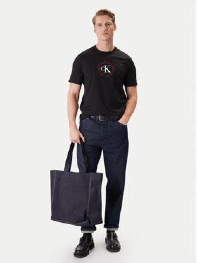 Calvin Klein Jeans T-Shirt Word Circle Graphic LV14RE816G Czarny Regular Fit
