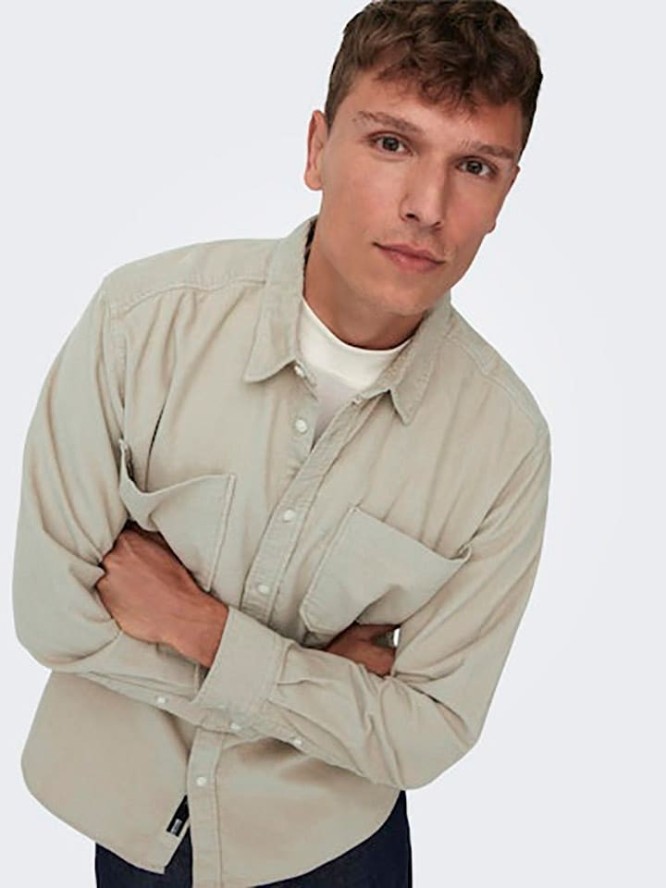 ONLY & SONS Koszula - Regular fit - w kolorze beżowym rozmiar: XXL