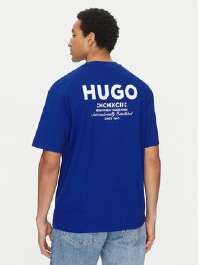 HUGO T-Shirt Nalono 50509776 Niebieski Loose Fit