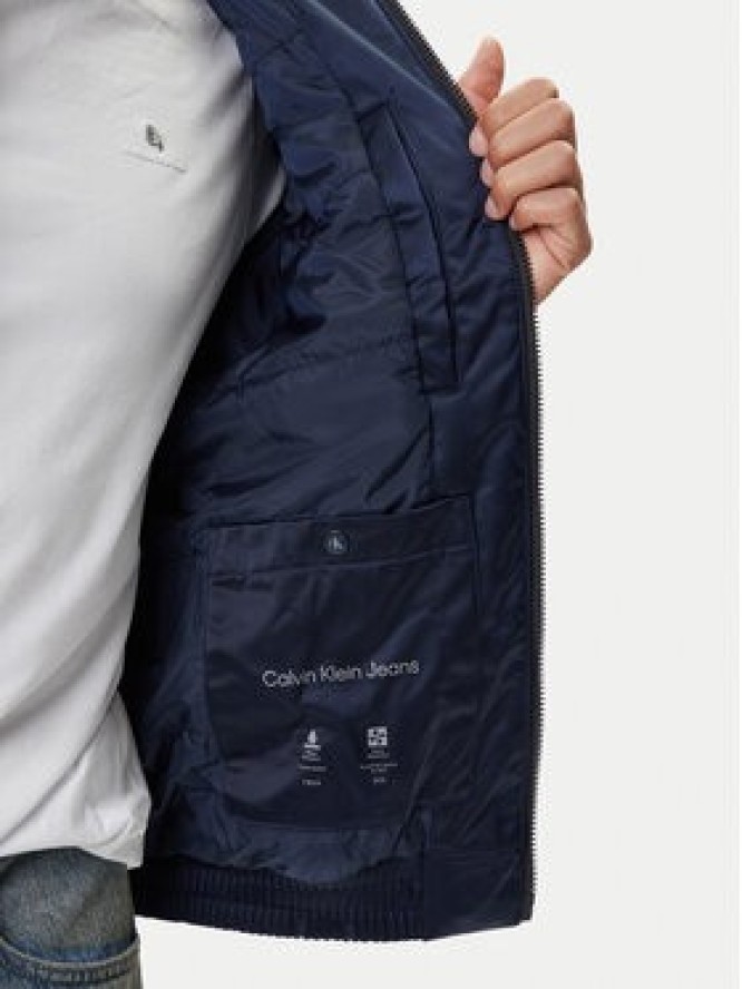Calvin Klein Jeans Kurtka bomber Harrington LV04RC516G Granatowy Regular Fit