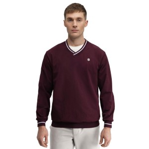 Męska przeciwwiatrowa bluza golfowa Siroko Stinger Cherry