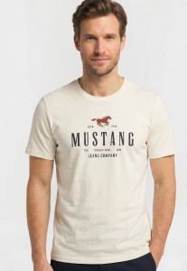 Męski T-Shirt Mustang Style Alex C Print Whisper White 1016683 2013