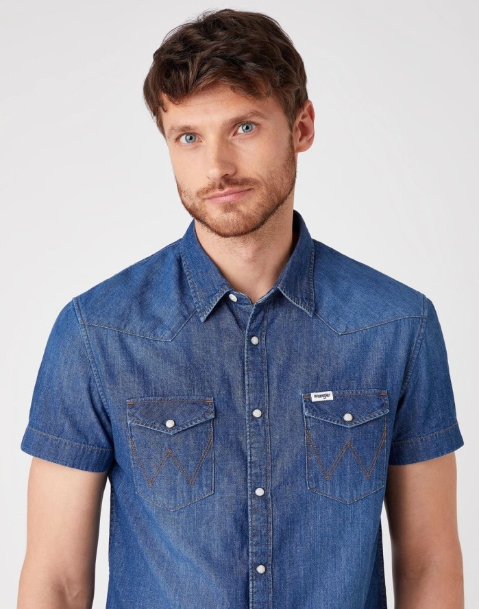 KOSZULA MĘSKA WRANGLER SS WESTERN SHIRT MID SUMMER W5J05K30P 112130147
