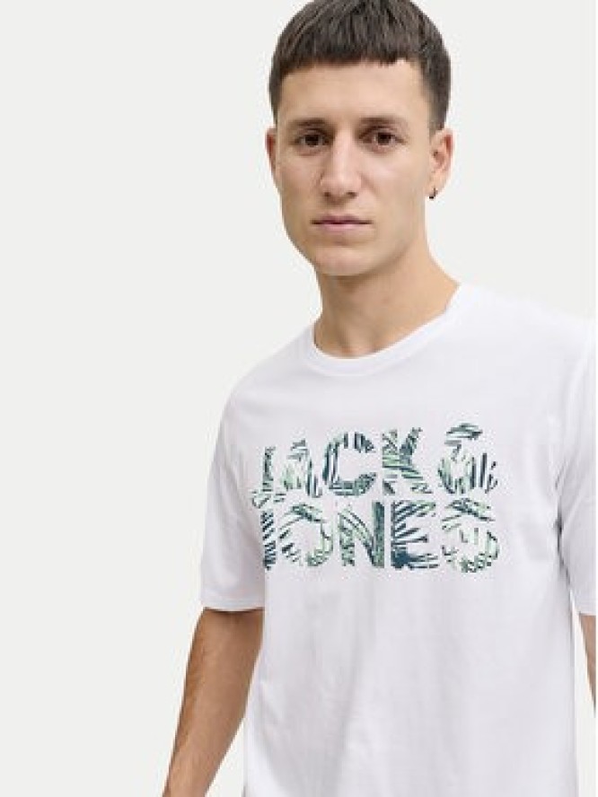 Jack & Jones T-Shirt Ejeff Logo 12288536 Biały Regular Fit