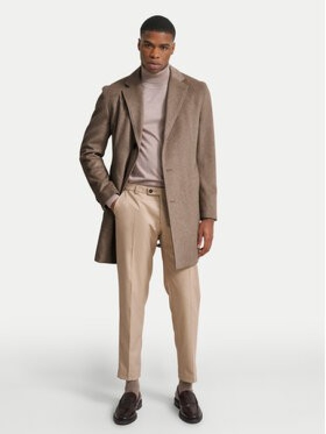 Bugatti Płaszcz wełniany 621300 69071 Beżowy Regular Fit