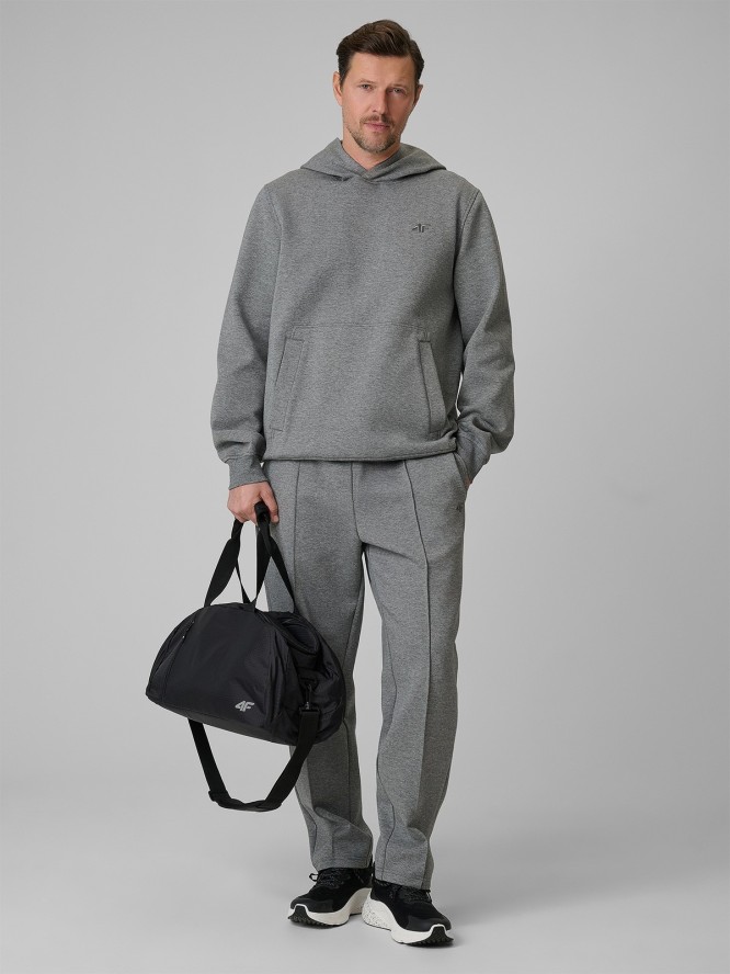 4F Bluza dresowa regular z kapturem męska - szara S