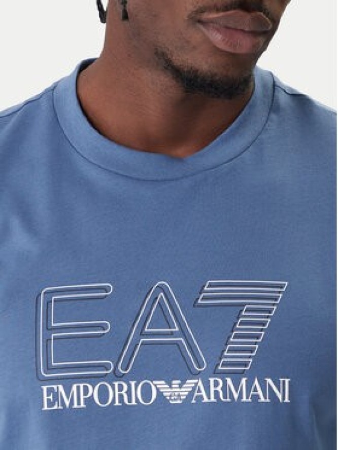 EA7 Emporio Armani T-Shirt 7M001307 AF10375 UB064 Niebieski Regular Fit