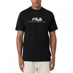 T-shirt męski do treningu Fila Valsera Regular Logo czarny