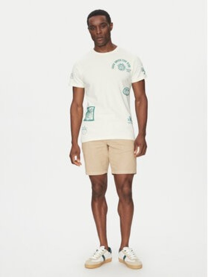 INDICODE T-Shirt Inflorallo 41-137 Écru Regular Fit