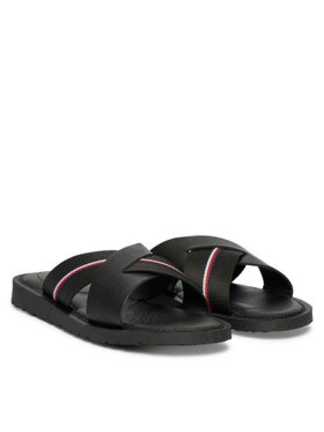 Tommy Hilfiger Klapki Core Hilfiger Lth Criss C Sandal FM0FM05783 Czarny