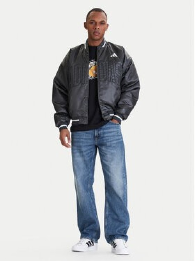 adidas Kurtka bomber Stadium JZ6913 Szary Loose Fit