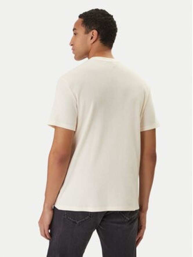 Calvin Klein Jeans T-Shirt Waffle Badge LV04RD008G Beżowy Regular Fit
