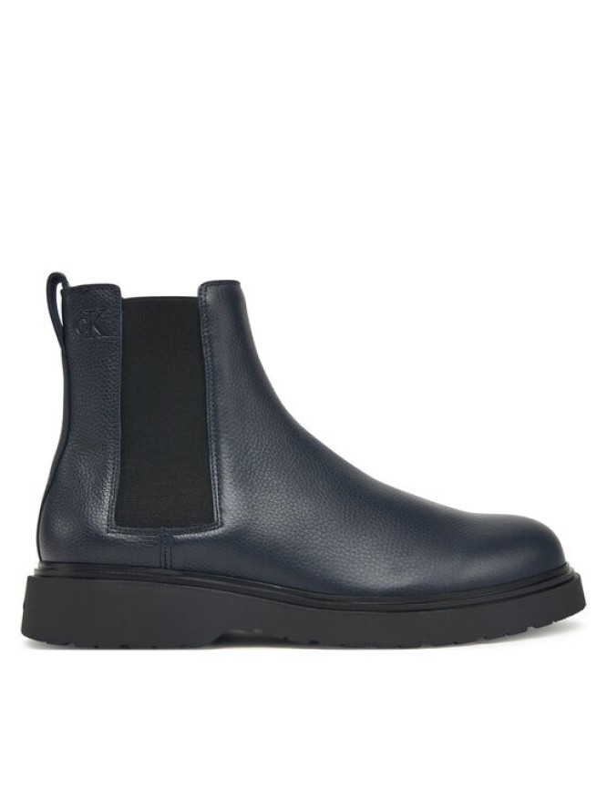 Calvin Klein Sztyblety Combat Ess Chelsea Boot Lth YM0YM01374 Granatowy