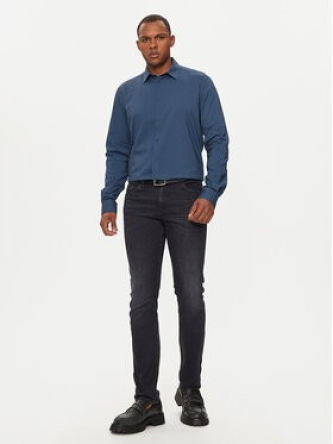 Sisley Koszula 535VSQ03S Niebieski Regular Fit