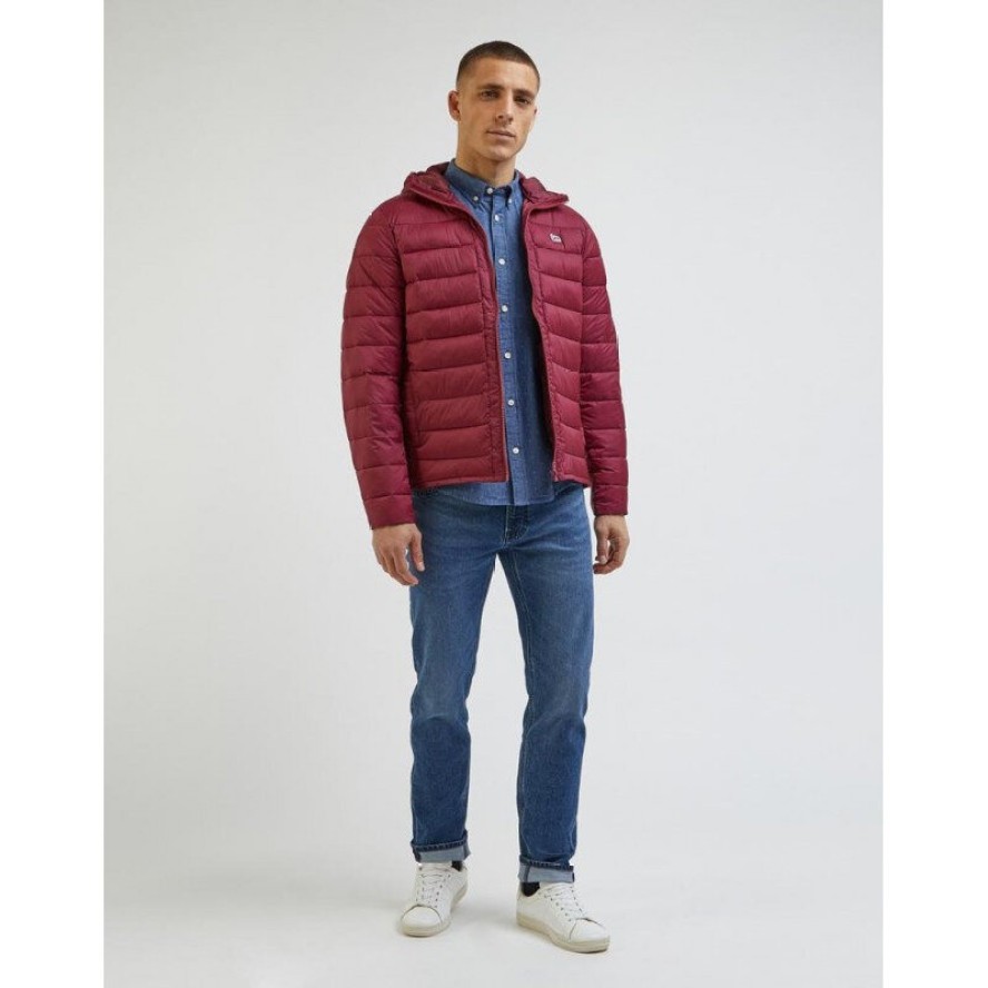 LEE MĘSKA KURTKA ZIMOWA LIGHT PUFFER JKT RED 112341645 L87H015548