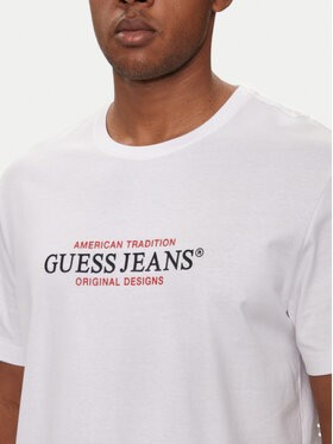 Guess Jeans T-Shirt M4YI42 K8FQ4 Biały Regular Fit