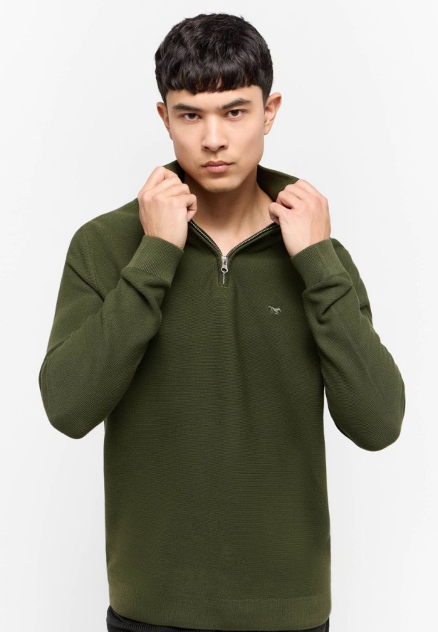 Męski Sweter Mustang Style Everett Rifle Green 1015474 6514