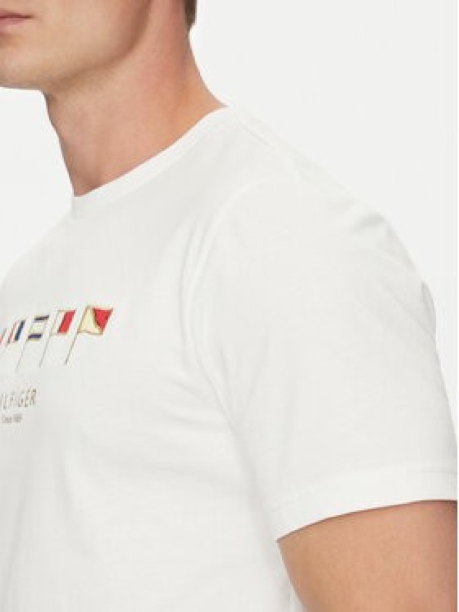 Tommy Hilfiger T-Shirt Multi Flags MW0MW38616 Biały Regular Fit