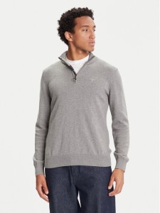 Barbour Sweter Half Zip MKN1074GY52 Szary Regular Fit