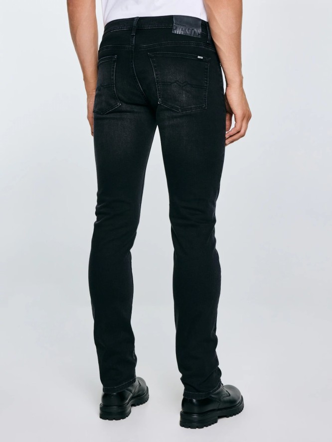 Jeansy męskie dopasowane czarne Terry 955