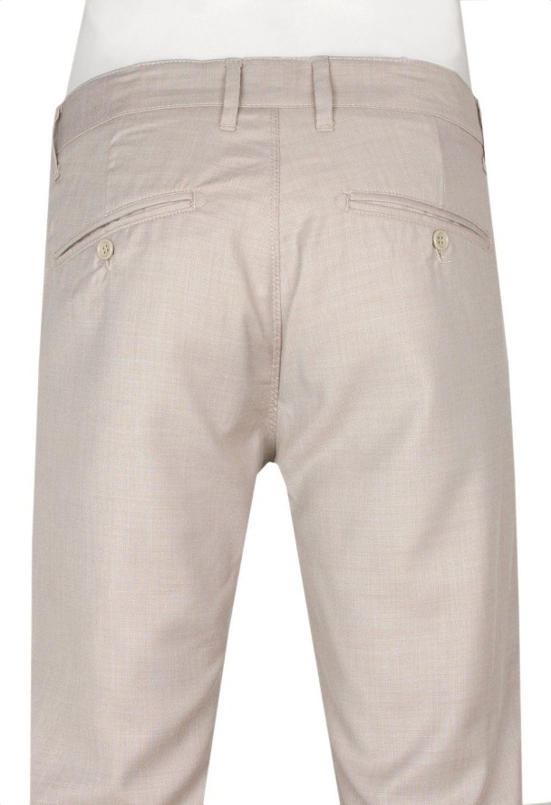 Spodnie Męskie, Chinosy Beżowe, Jednokolorowe, Lekkie -RIGON