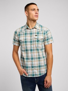 LEE MĘSKA KOSZULA LEE SS WESTERN SHIRT EVERGREEN 112349937