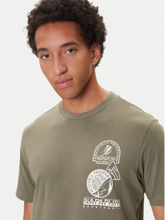 Napapijri T-Shirt S-Funes Ss NP0A88UA Khaki Regular Fit