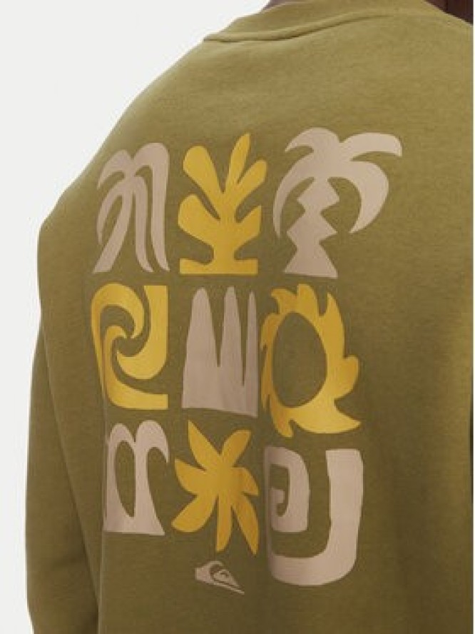 Quiksilver Bluza Salt Water Graphic EQYFT05127 Zielony Comfort Fit