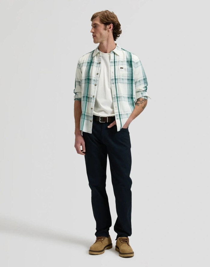 MESKA KOSZULA LEE LEESURE SHIRT ALGAE PLAID 112377248
