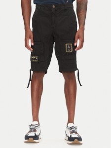 Aeronautica Militare Szorty materiałowe 251BE041CT1122 Czarny Regular Fit