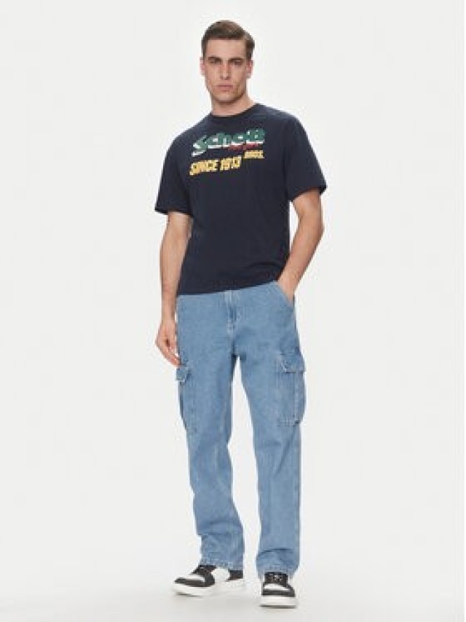 Schott NYC T-Shirt TSTRAVIS Granatowy Regular Fit