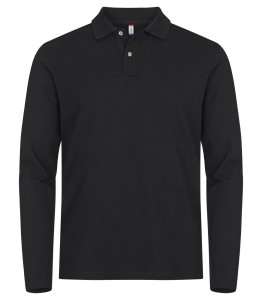 clique Stretch Premium Polo z długim rękawem – elastyczne – Black