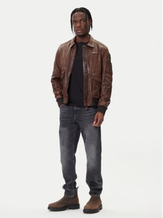Aeronautica Militare Kurtka skórzana 252PN0963U100839 Brązowy Regular Fit