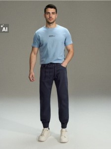 Jeansy jogger - niebieski