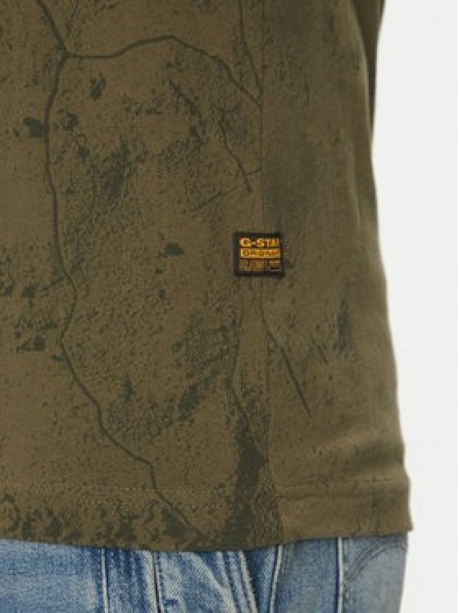 G-Star Raw T-Shirt Wash D25973-C338 H343 Zielony Regular Fit