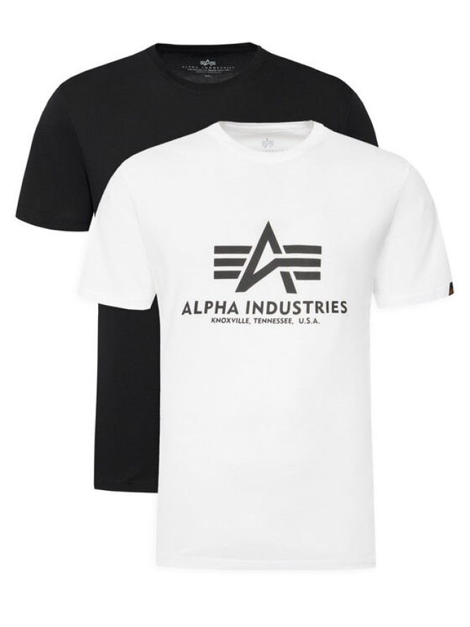 Alpha Industries Komplet t-shirtów Basic 106524 Biały Regular Fit