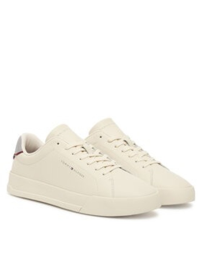 Tommy Hilfiger Sneakersy Th Court Detail Ess FM0FM05367 Écru