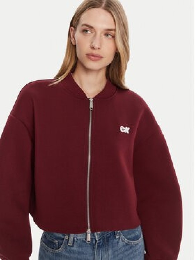 Calvin Klein Jeans Kurtka bomber LV047C524G Bordowy Oversize