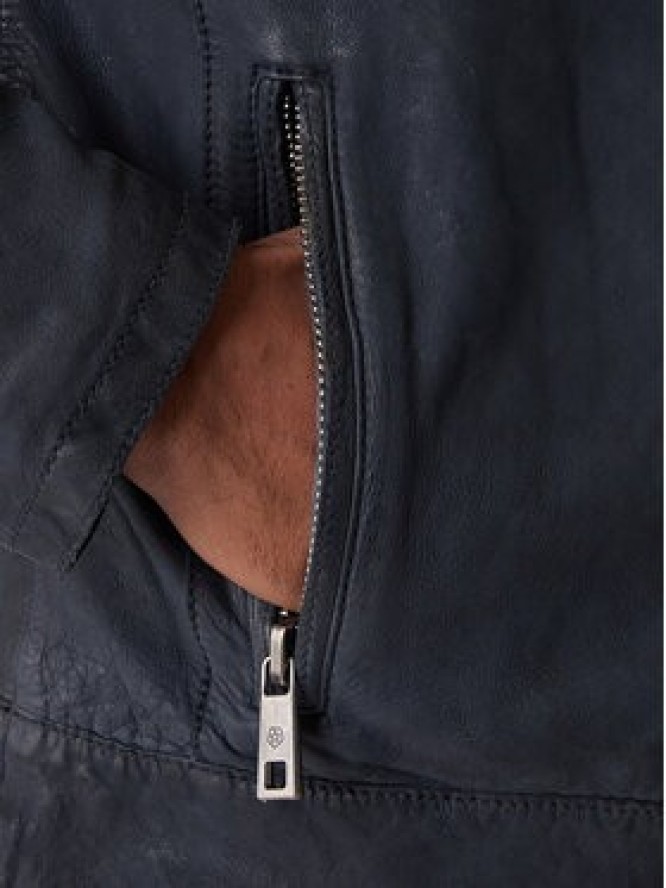 Milestone Kurtka skórzana Nevio 612203 60780 Granatowy Regular Fit
